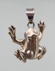Sterling Silver Frog Necklace Pendant
