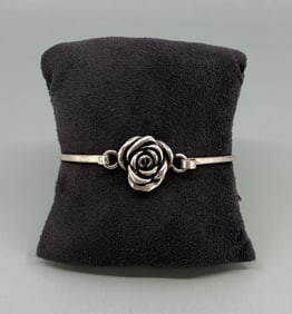 Israeli Sterling Silver Rose Bracelet