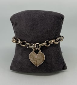 Sterling Silver Heart Toggle Chain Bracelet