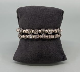 Sterling Silver Bead Toggle Bracelet