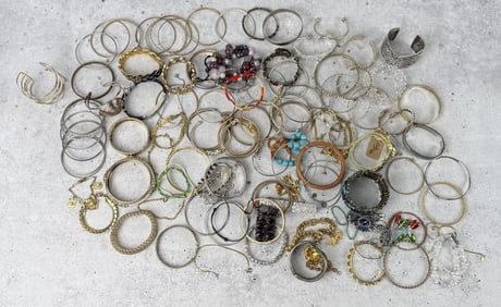 Large Group Of Costume Jewelry Bracelets