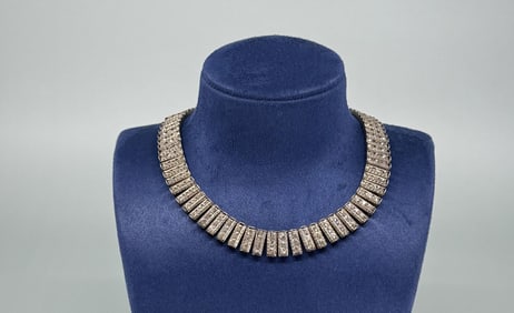 Catamore Sterling Silver Rhinestone Necklace