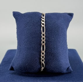 .800 Silver Figaro Chain Bracelet