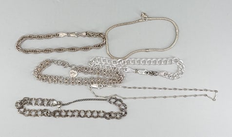 Group Of Sterling Silver Bracelets