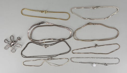 Group Of Sterling Silver Necklaces
