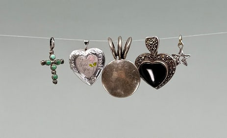 Group Of Sterling Silver Necklace Pendants
