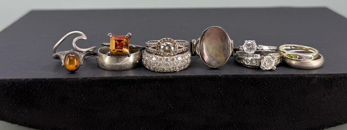 Group Of Sterling Silver Rings