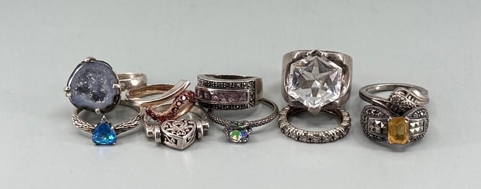 Group Of Sterling Silver Rings