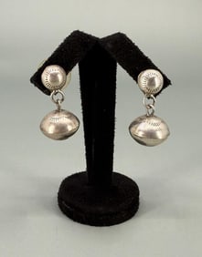 Navajo Sterling Silver Pearl Bead Earrings