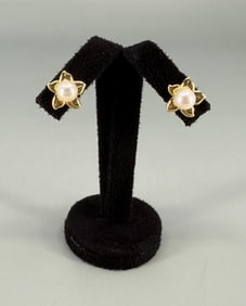 14K Gold Pearl Earrings