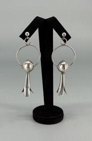 Navajo Sterling Silver Squash Blossom Earrings