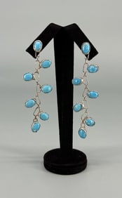 Navajo Sterling Silver Turquoise Vine Earrings