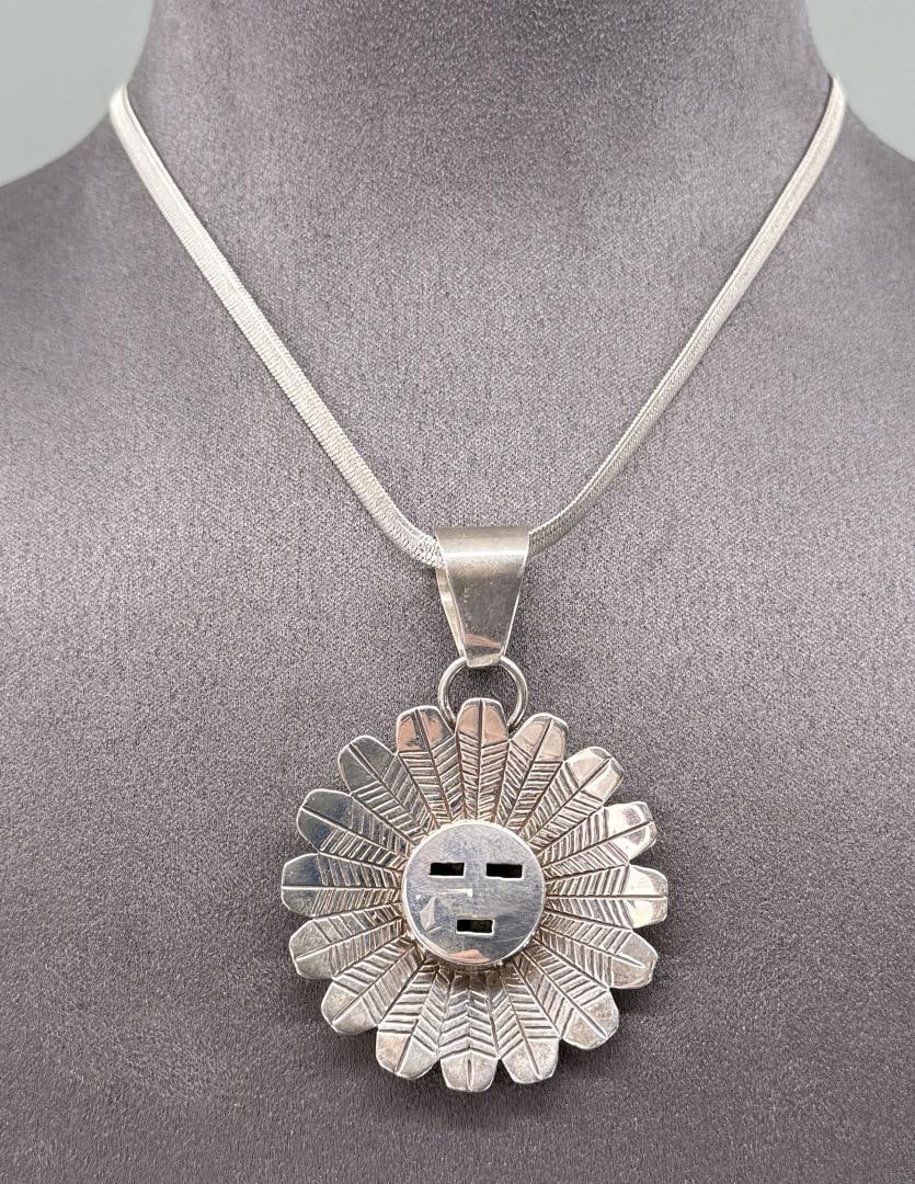 Jeff James Jr Navajo Sterling Kachina Necklace (1 of 4)