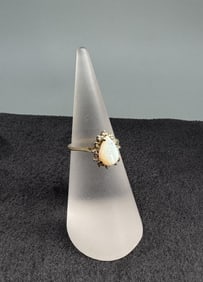10K Gold Opal Tear Drop Ring
