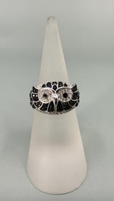 Fuzion Creations Sterling Silver Spinel Owl Ring