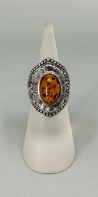 Bella Luce Amber Sterling Silver Ring