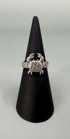 Sarda Sterling Silver Crab Ring