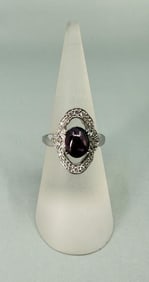 Sterling Silver Purple Star Sapphire Ring