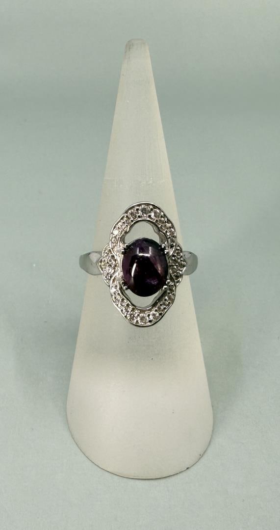 Sterling Silver Purple Star Sapphire Ring (1 of 6)