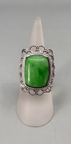 Bella Luce Sterling Silver Green Jadeite Ring