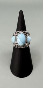 Bella Luce Sterling Silver Blue Larimar Ring