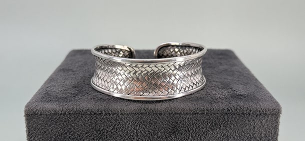Sterling Silver Weave Cuff Bracelet