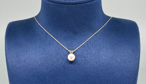 14K Yellow Gold and Pearl Necklace