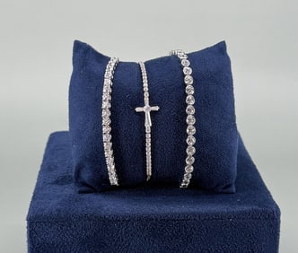 Designer Sterling Silver CZ Bracelets