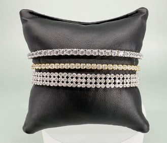 Group Of Sterling Silver CZ Tennis Bracelets