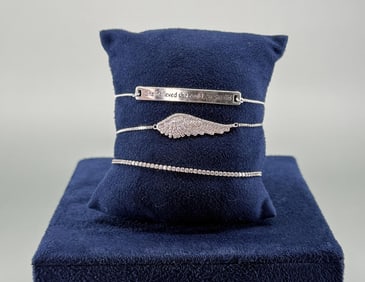 Adjustable Sterling Silver CZ Bracelets