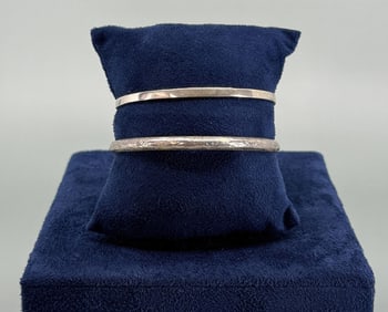 Pair Of Sterling Silver Bangle Bracelets