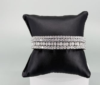 Group Of Sterling Silver CZ Tennis Bracelets