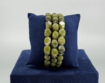 Green Vasonite Bead Bracelet