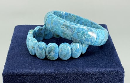 Pair Of Turquoise Stretch Bracelets