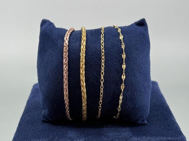 Group Of Gold Overlay Sterling Silver Bracelets