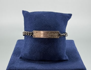 WW2 Sterling Silver Sweetheart Bracelet