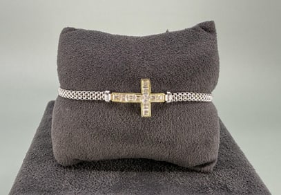 Fuzion Creations Sterling Silver Cross Bracelet