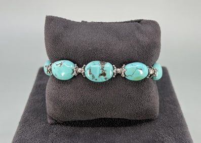 Sterling Silver Turquoise Toggle Bracelet