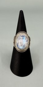 Sterling Silver Rainbow Moonstone Ring