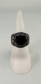 Bella Luce Sterling Silver Black Spinel Ring