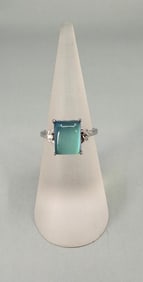 Peacock Quartz Sterling Silver Ring