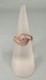 YGI Sterling Silver Rose Gold Plated CZ Ring