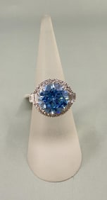Bella Luca Lab Aquamarine Sterling Silver Ring
