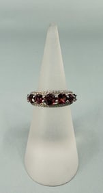 Bella Luce Sterling Silver Garnet Ring
