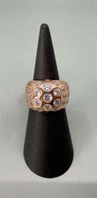 Spacecore Rose Gold Over Sterling Silver CZ Ring