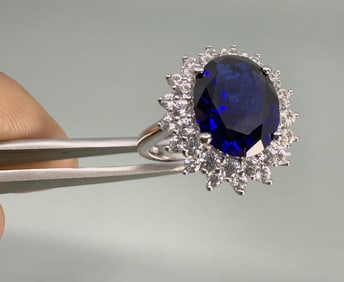 Bella Luce Sterling Silver Blue Lab Sapphire Ring