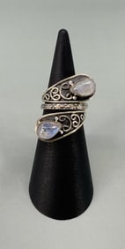 Sterling Silver Rainbow Moonstone Ring