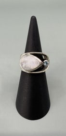 Arya Sterling Silver Rainbow Moonstone Ring