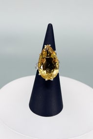 Amber Topaz Sterling Silver Ring