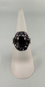 Bella Luce Sterling Silver Black Spinel Ring